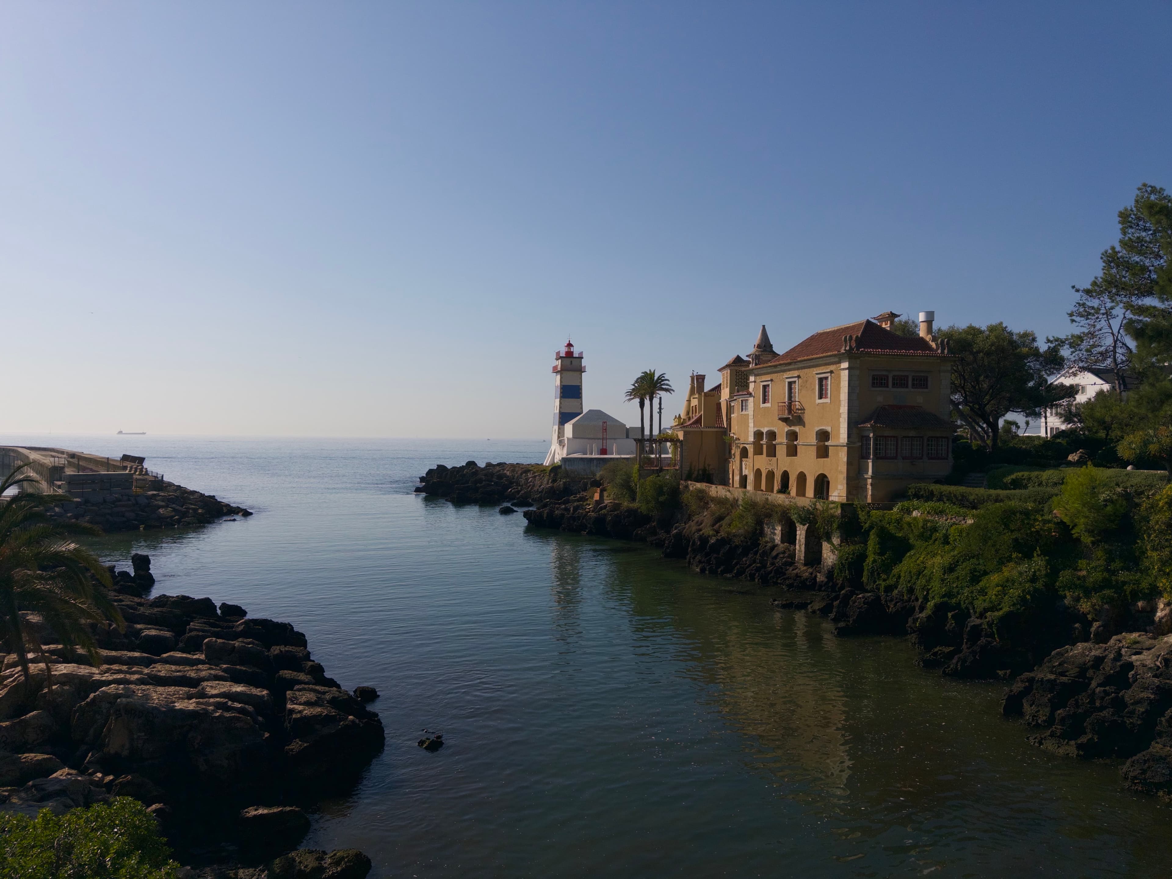 Santa Marta lighthouse on the coast near Lisbon